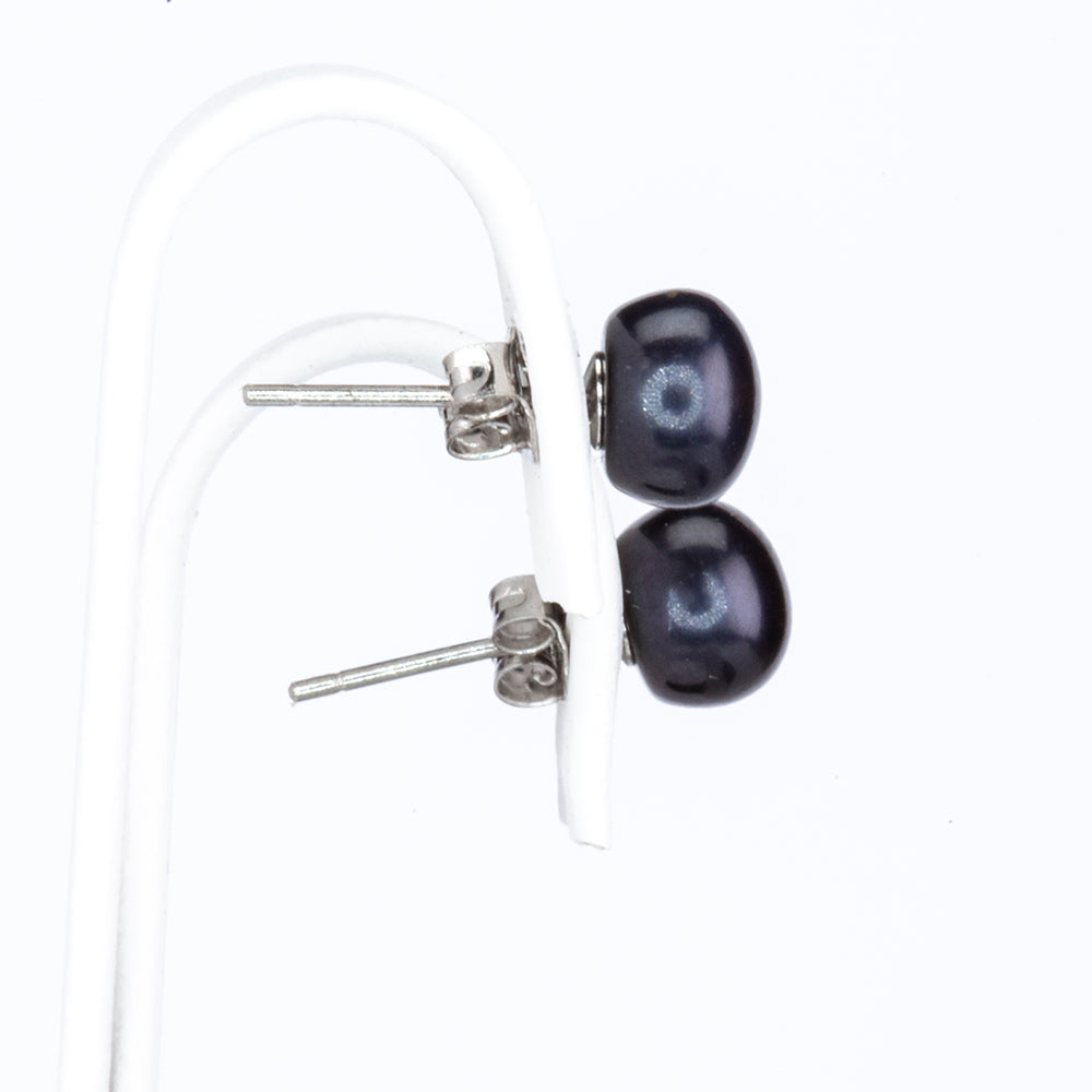 Ezüst Szett Fekete Édesvízi Kagylógyönggyel