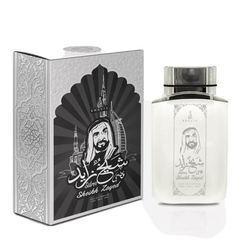 100 ml Eau de Perfume SHEIKH ZAYED SILVER Pézsmás Édes Illat Férfiaknak