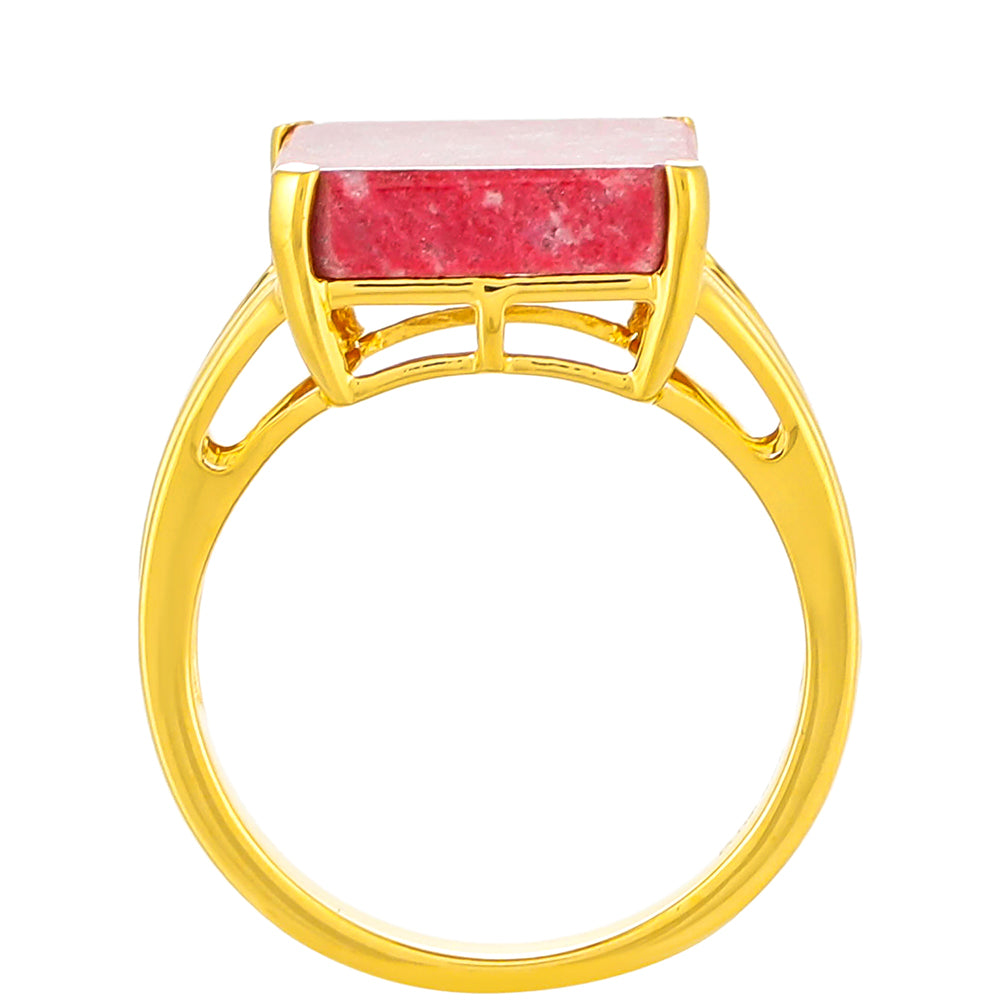 Arannyal Bevont Ezüst Gyűrű Thulittal