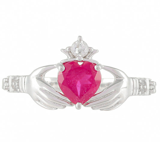 Ezüst Gyűrű Thai Rubinnal és Fehér Topázzal