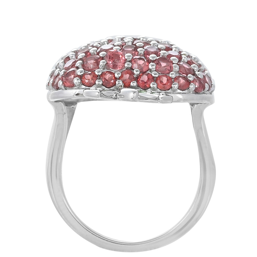 Ezüst Gyűrű Rhodolit Gránáttal és Tsavorite Gránáttal