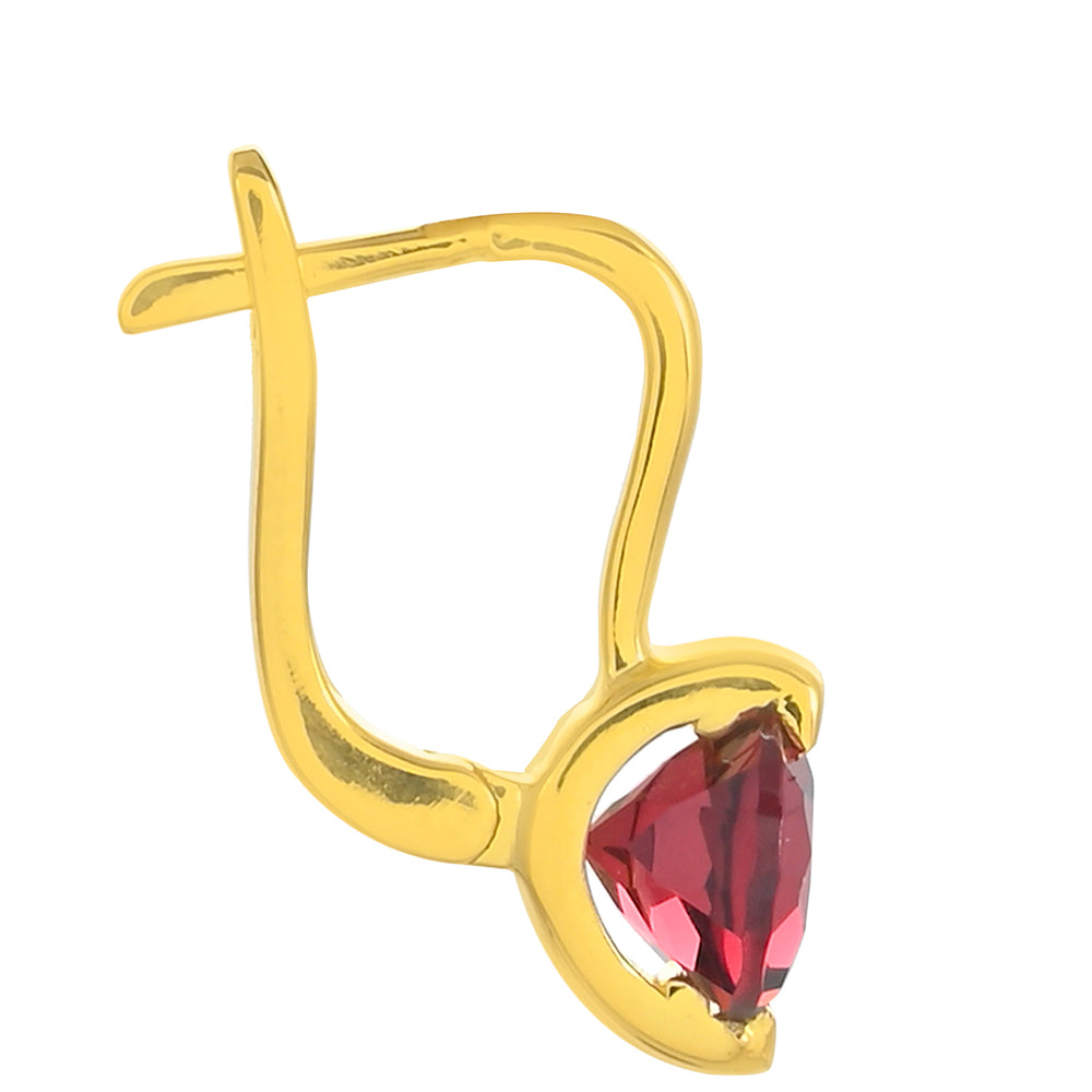 Arannyal Bevont Ezüst Fülbevaló Rhodolit Gránáttal