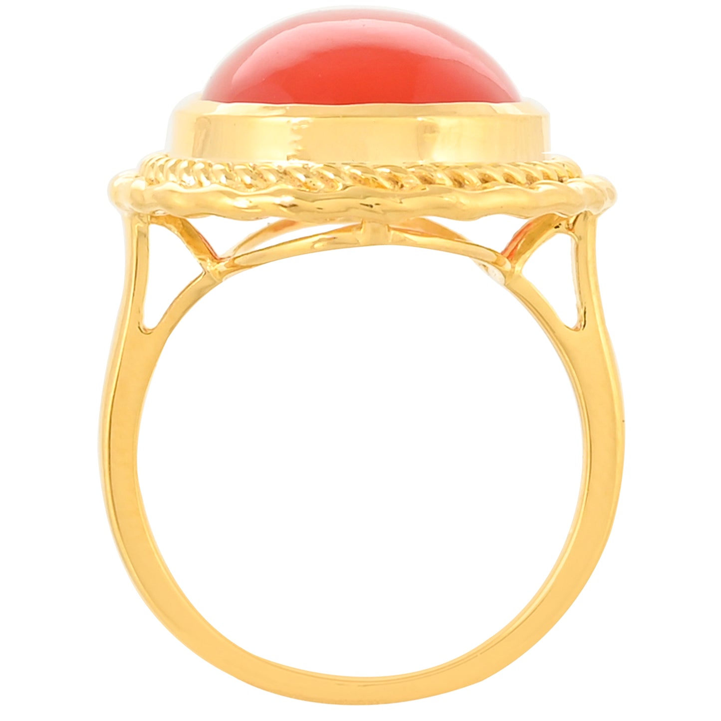 Arannyal Bevont Ezüst Gyűrű Karneollal