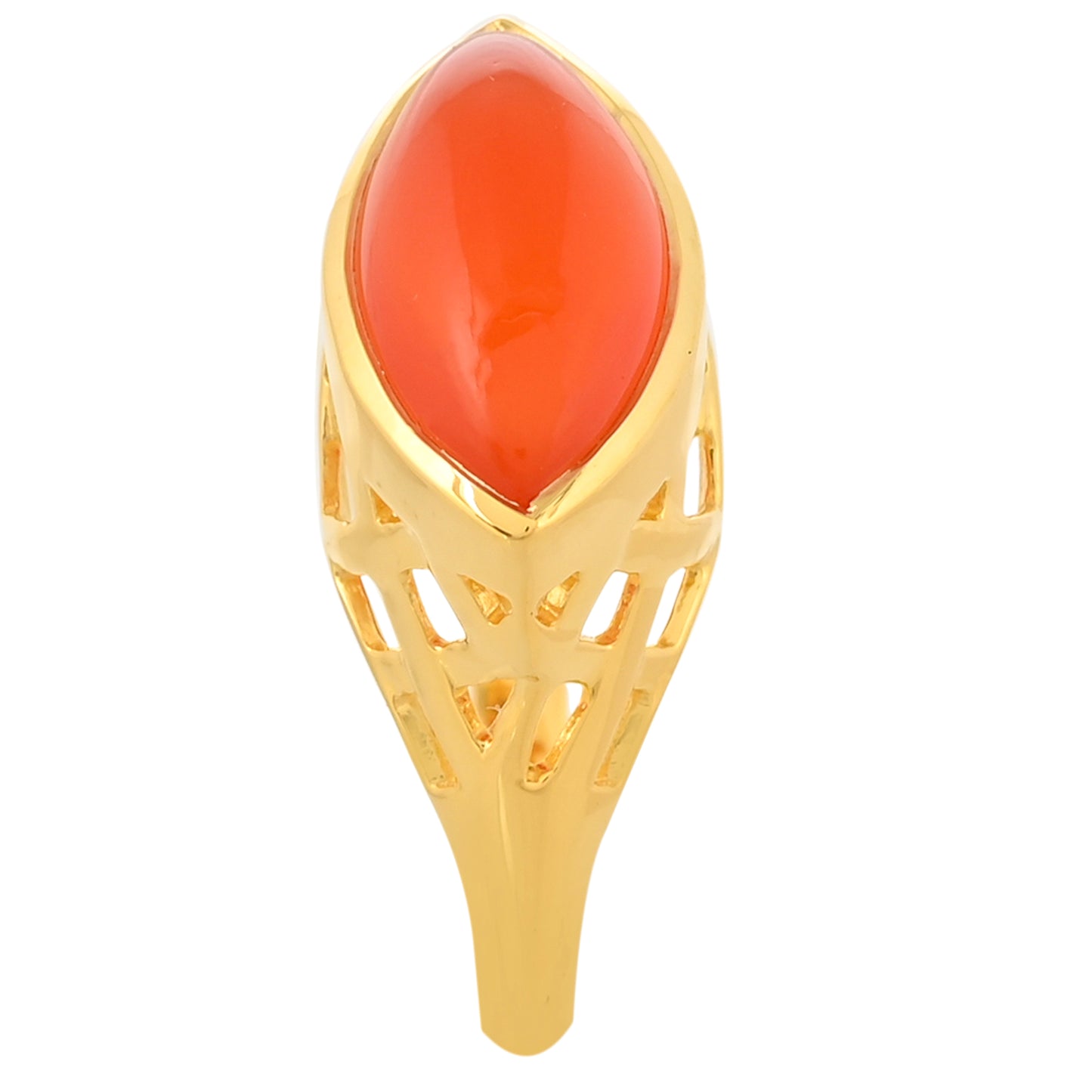 Arannyal Bevont Ezüst Gyűrű Karneollal