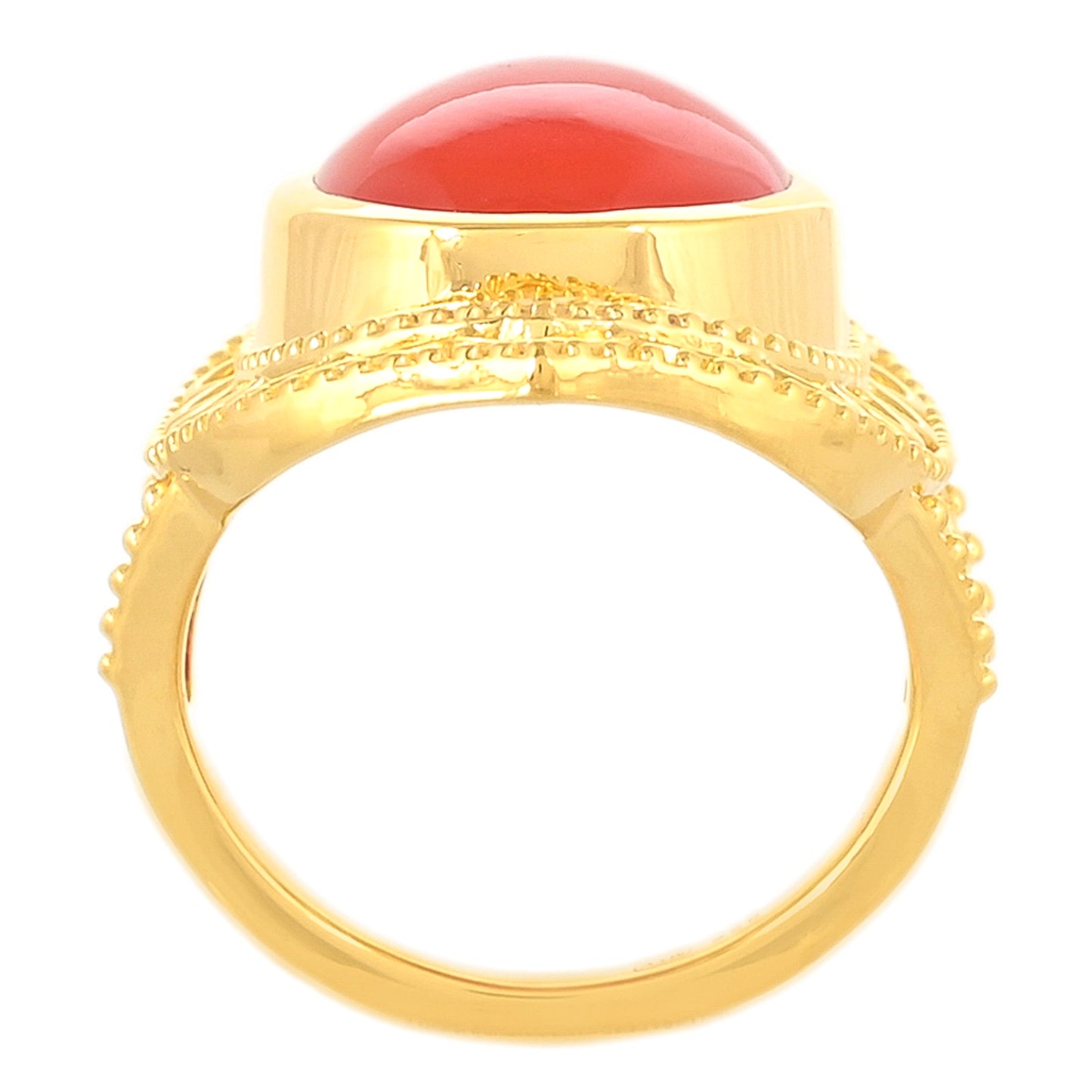 Arannyal Bevont Ezüst Gyűrű Karneollal