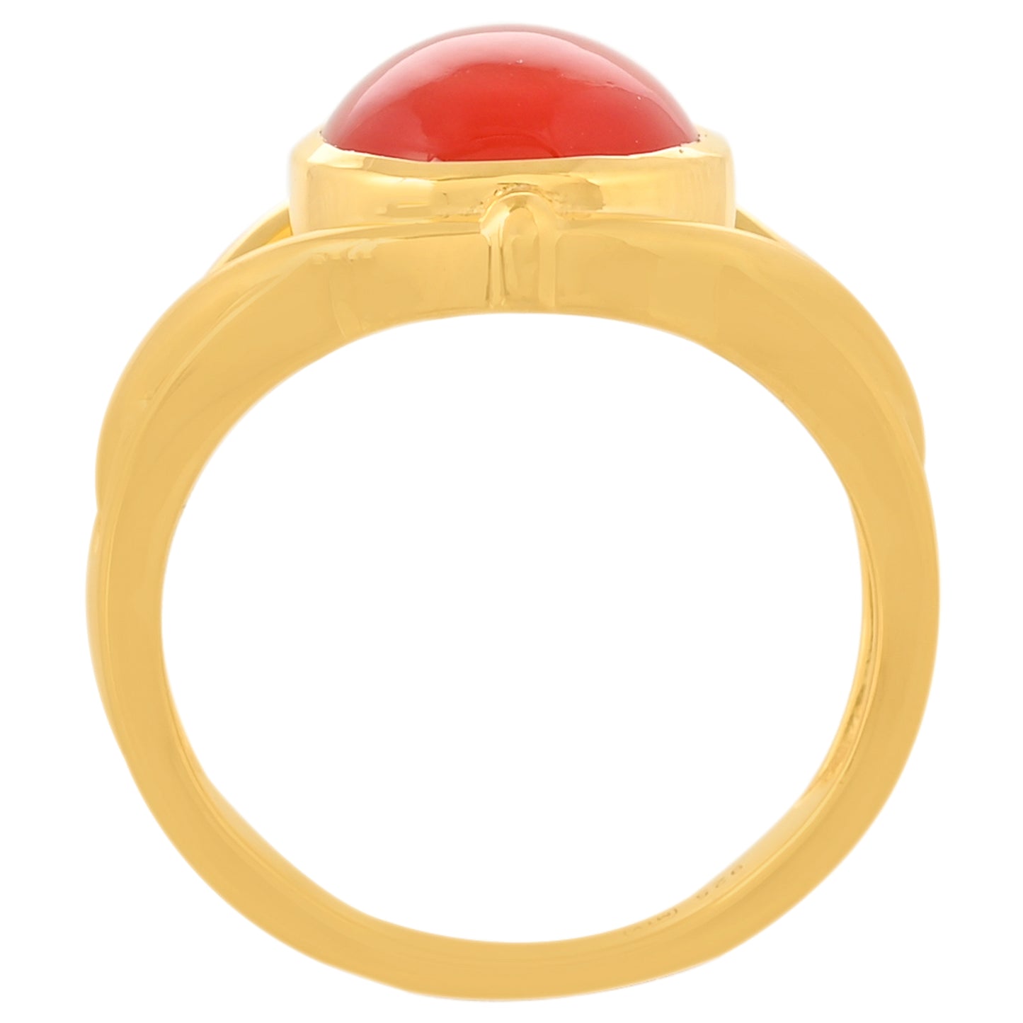 Arannyal Bevont Ezüst Gyűrű Karneollal