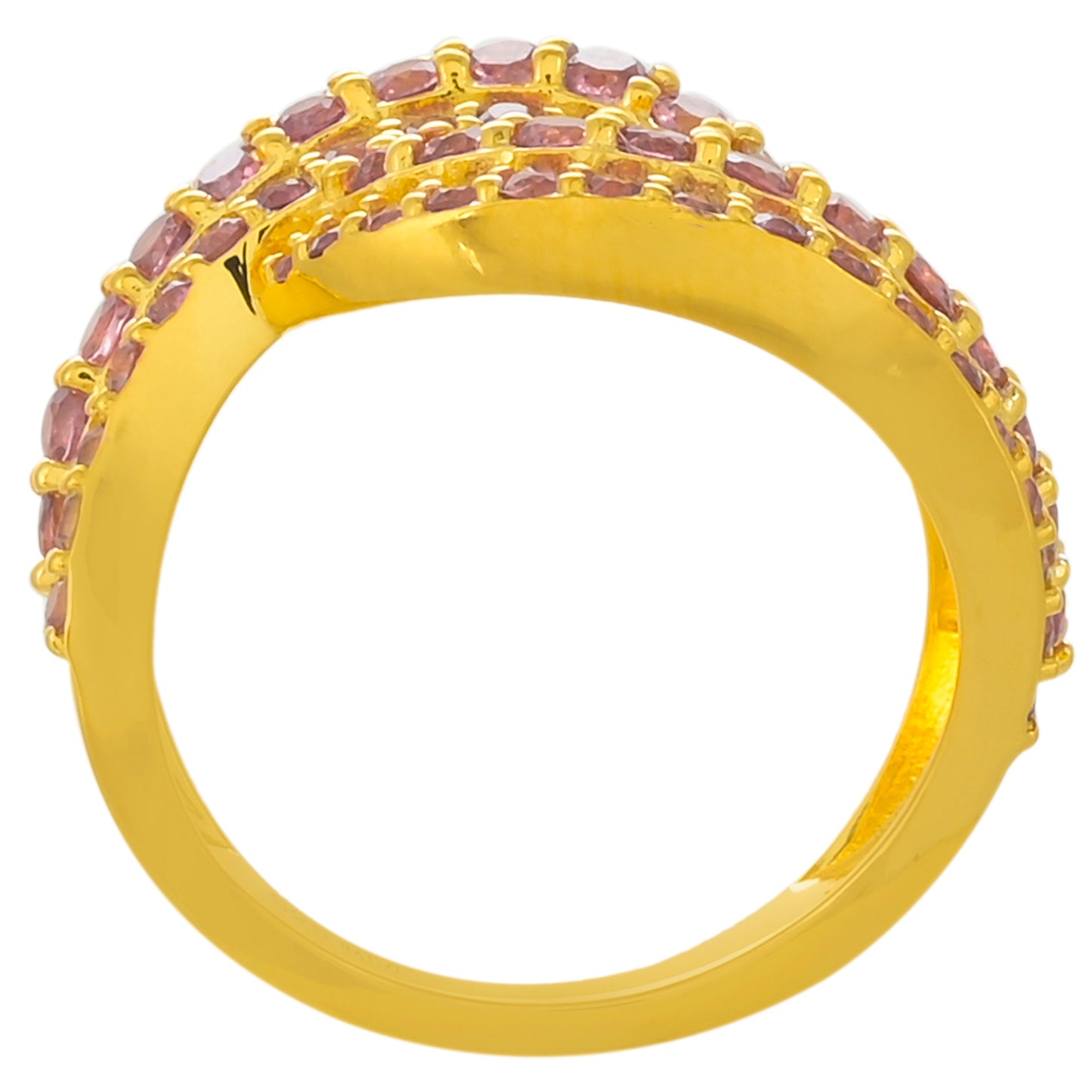 Arannyal Bevont Ezüst Gyűrű Rhodolit Gránáttal