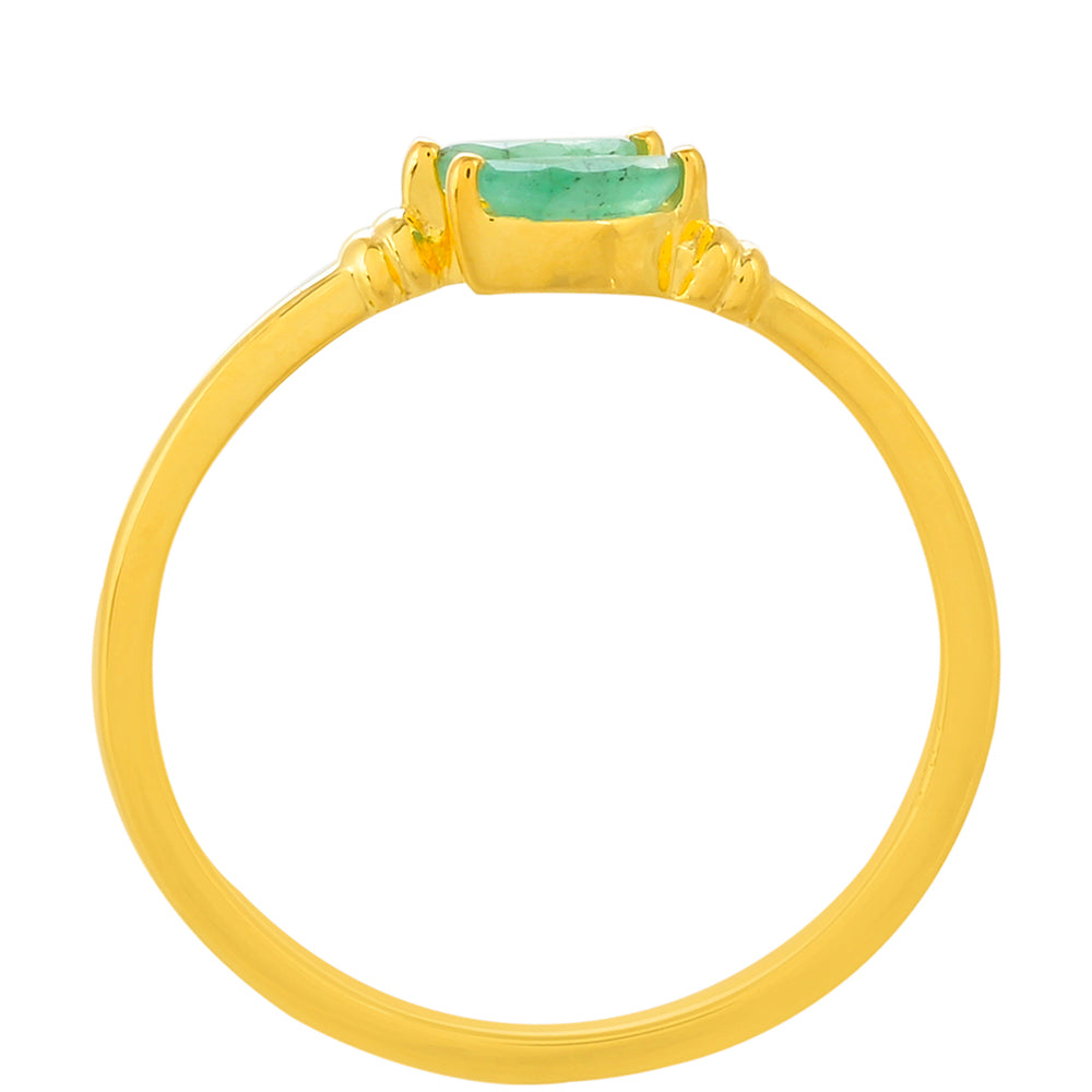 Arannyal Bevont Ezüst Gyűrű Brazil Smaragddal