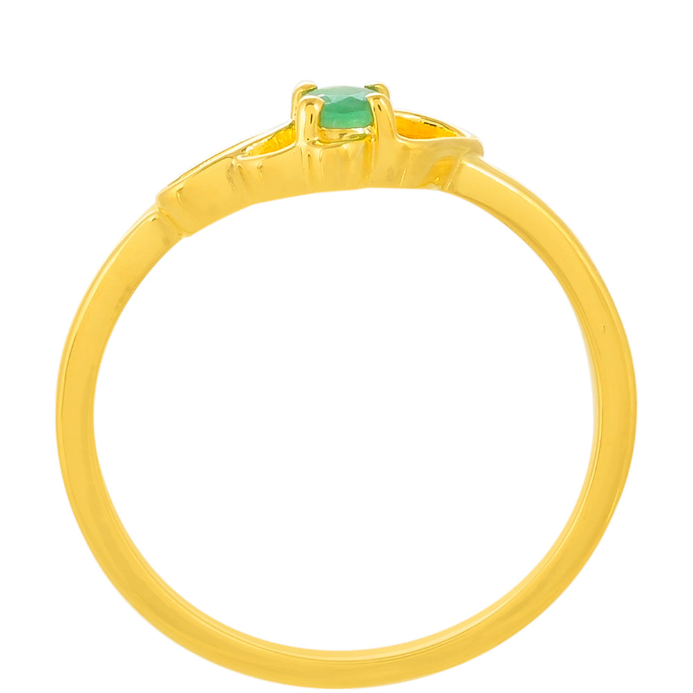 Arannyal Bevont Ezüst Gyűrű Brazil Smaragddal