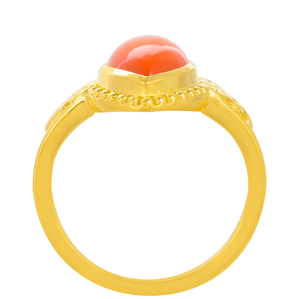 Arannyal Bevont Ezüst Gyűrű Karneollal