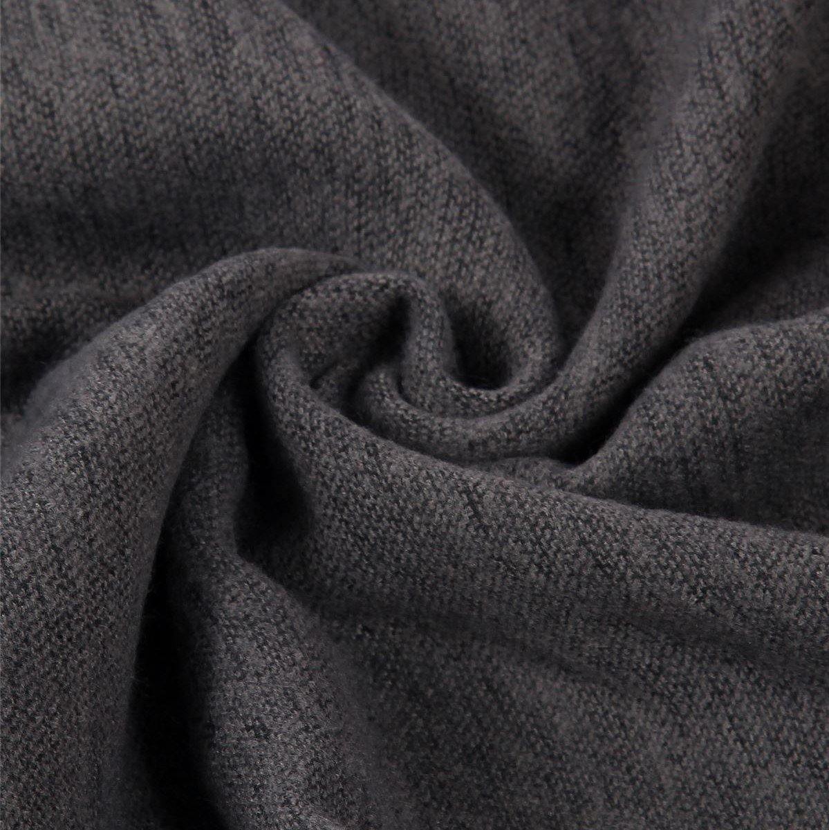 Sál-Kendő Valódi Szőr Pom Pommal, 60 cm x 170 cm, Szürke - Ékszer Akció