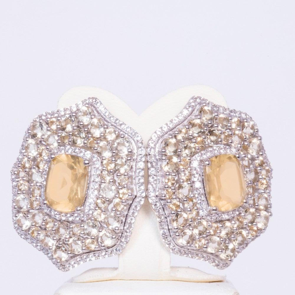 Ezüst Fülbevaló Bolíviai Pezsgő Kvarccal - Ékszer Akció