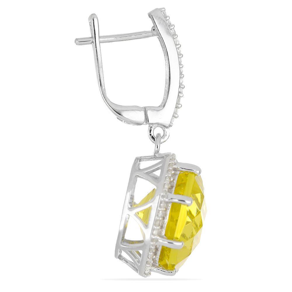 Ezüst Fülbevaló Diasporral és Fehér Topázzal - Ékszer Akció