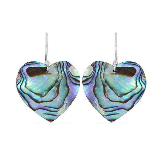 Ezüst Fülbevaló Fekete Gyöngyházzal