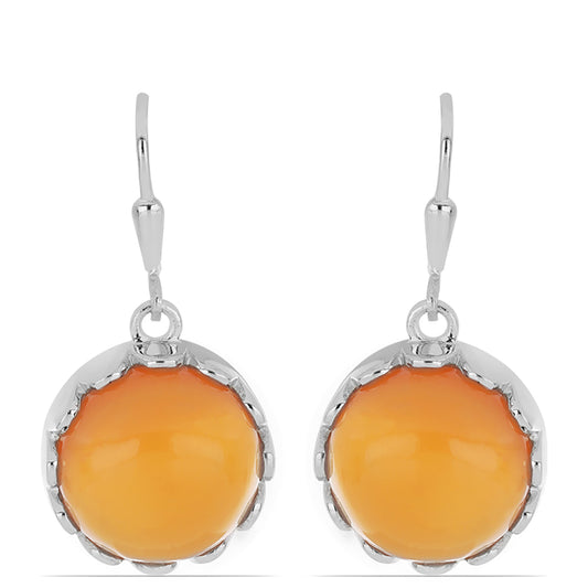 Ezüst Fülbevaló Tagebaui Karneollal