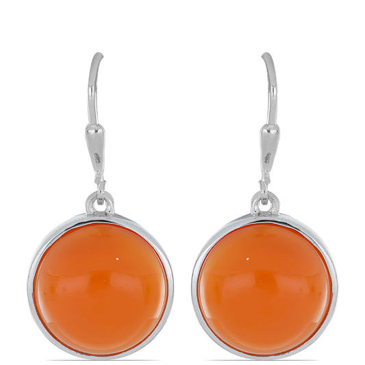 Ezüst Fülbevaló Tagebaui Karneollal