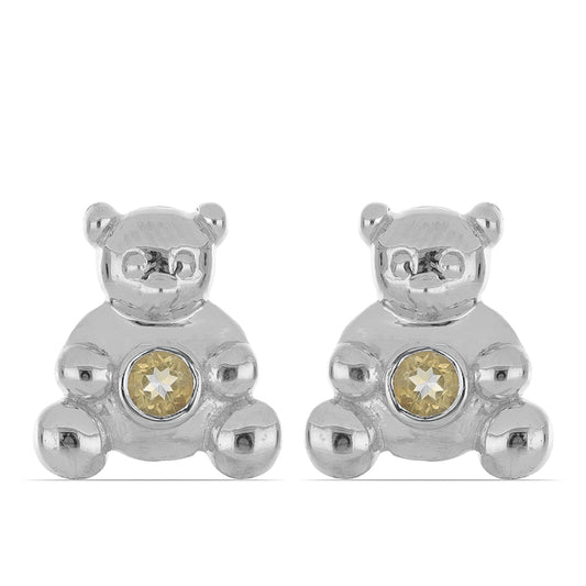 Ezüst Fülbevaló Ural Citrinnel