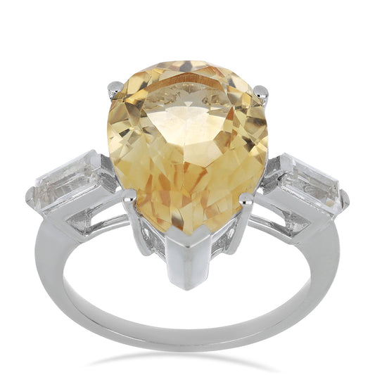 Ezüst Gyűrű Ural Citrinnel és Fehér Topázzal