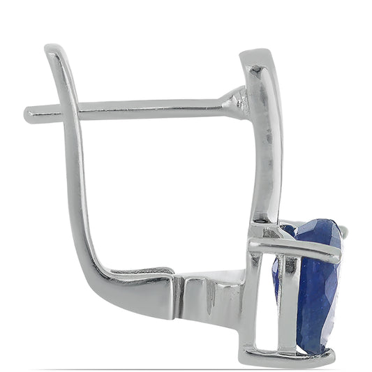 Ezüst Fülbevaló Kék Zafírral