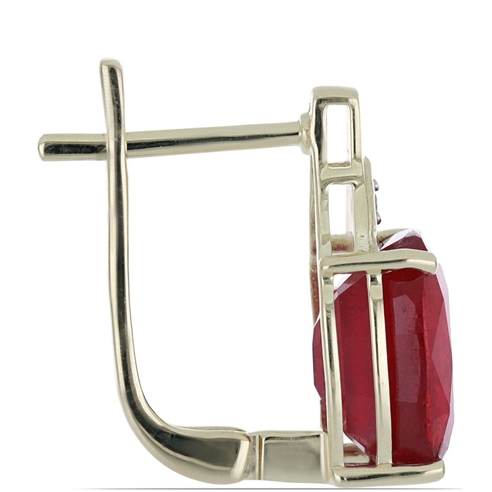 9 Karátos Arany Fülbevaló Madagaszkári Rubinnal és Fehér Topázzal