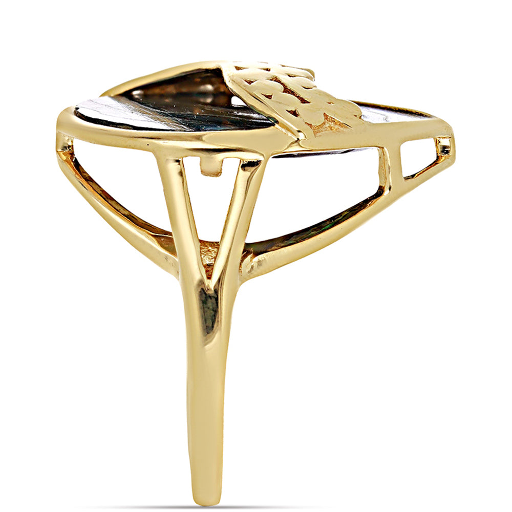 Arannyal Bevont Ezüst Gyűrű Paua Kagylóval