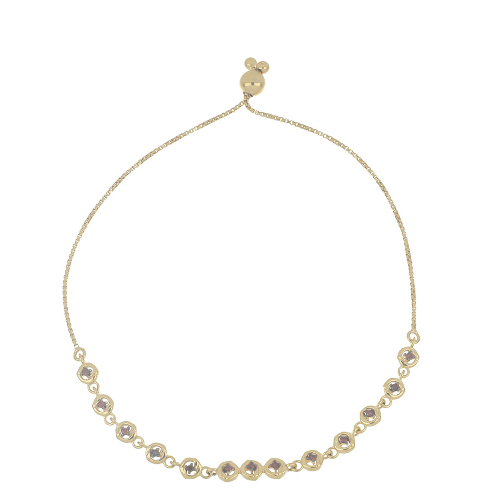 Arannyal Bevont Ezüst Karkötő Vörös Gyémánttal