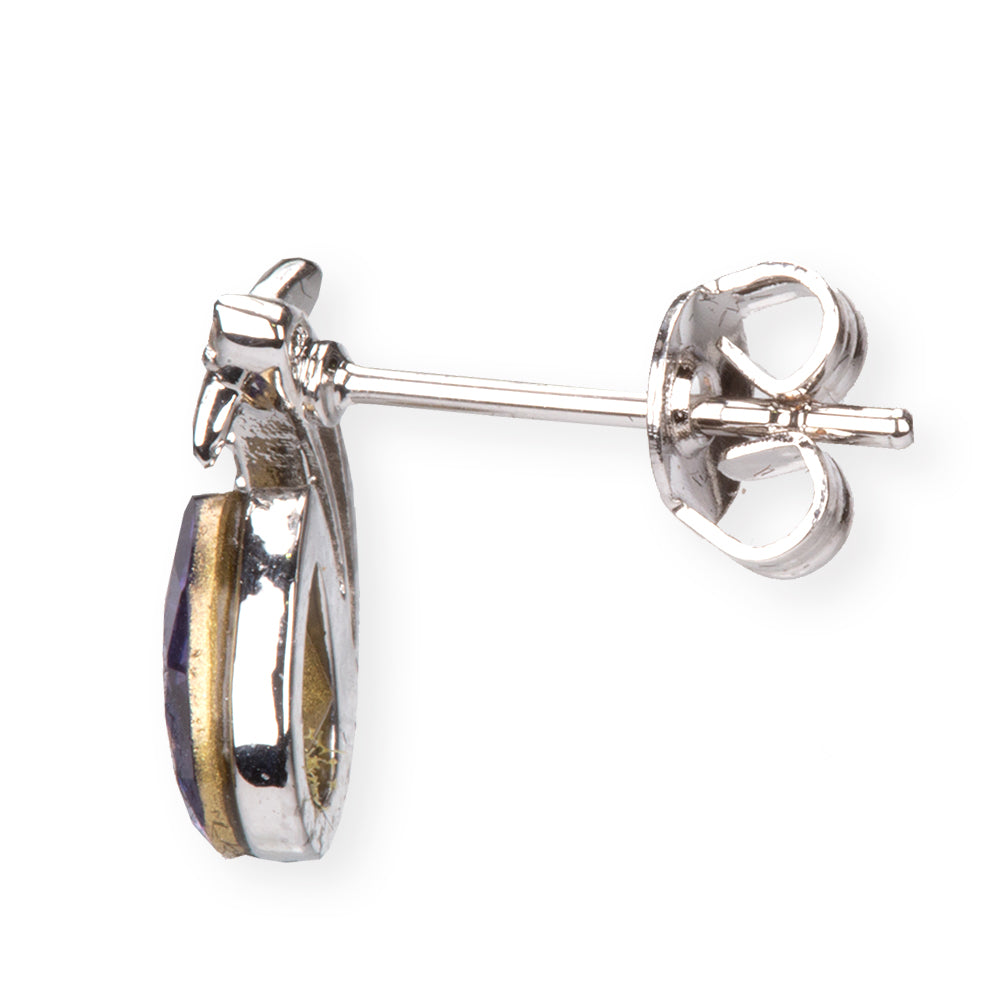 Arany tónusú Emporia Ötvözetű Szett Lila Emporia® Kristállyal ( Nyaklánc+Fülbevaló+Medál )