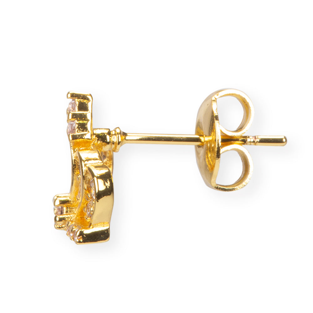 Arany tónusú Emporia Ötvözetű Szett Fehér Emporia® Kristállyal ( Nyaklánc+Fülbevaló+Gyűrű+Medál )