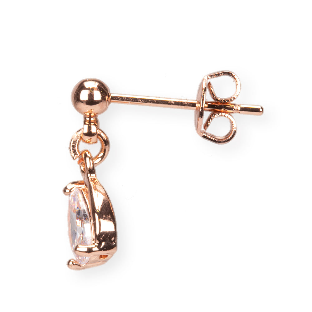 Arany tónusú Emporia Ötvözetű Szett Fehér Emporia® Kristállyal ( Nyaklánc+Fülbevaló+Medál )