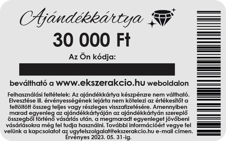 Kézzel fogható plasztik Ajándékkártya piros borítékban