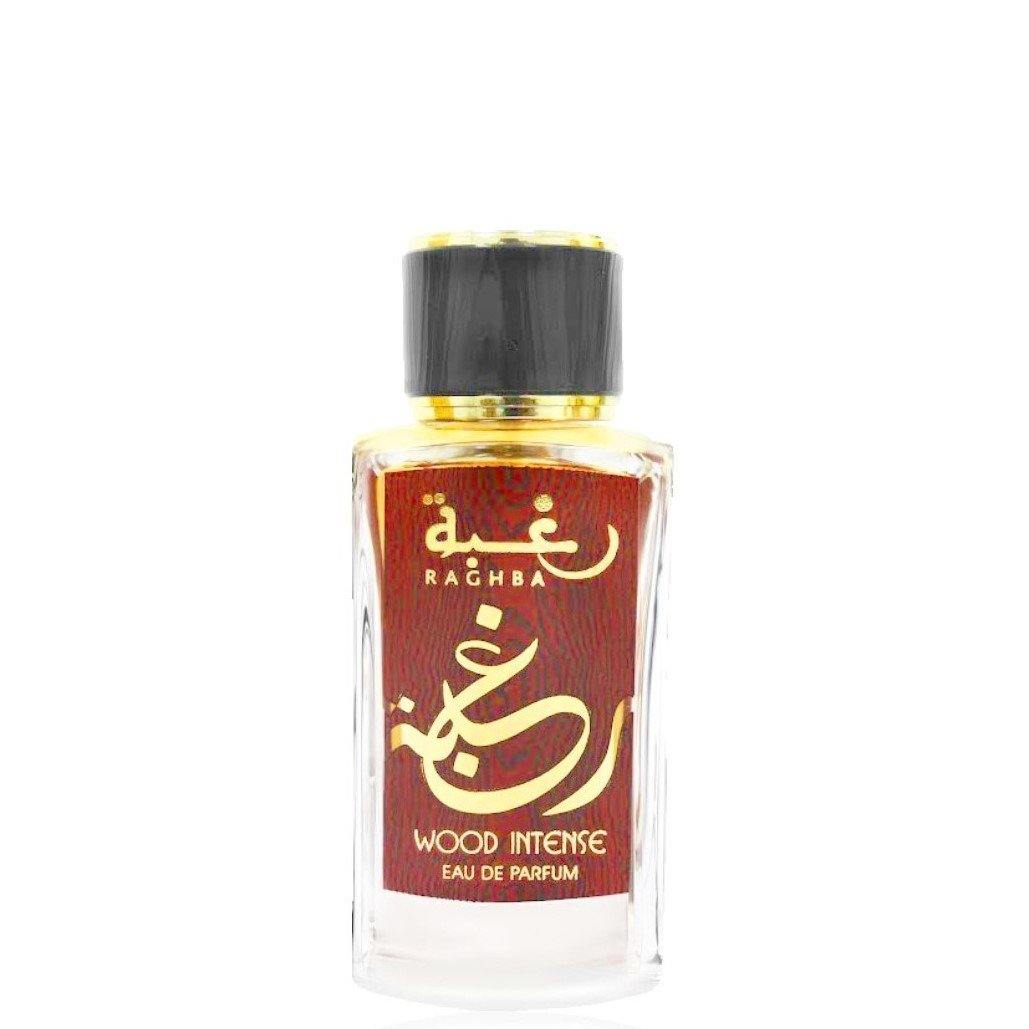 100 ml Eau de Parfume Raghba Wood Intense + 200 ml Deo Ajándék Szett Intenzív Édes Keleti Illat Férfiaknak - Ékszer Akció