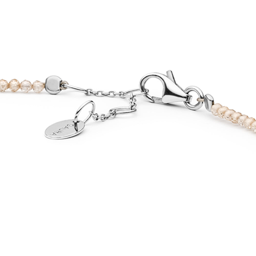 Ezüst Nyaklánc Levendula színű Édesvízi Kagylógyönggyel és Cirkóniával 3 