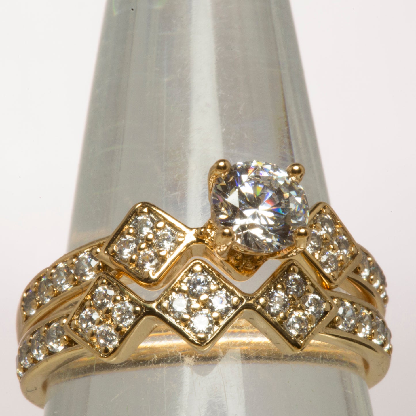 Arany tónusú Emporia Ötvözetű Gyűrű Fehér Emporia® Kristállyal