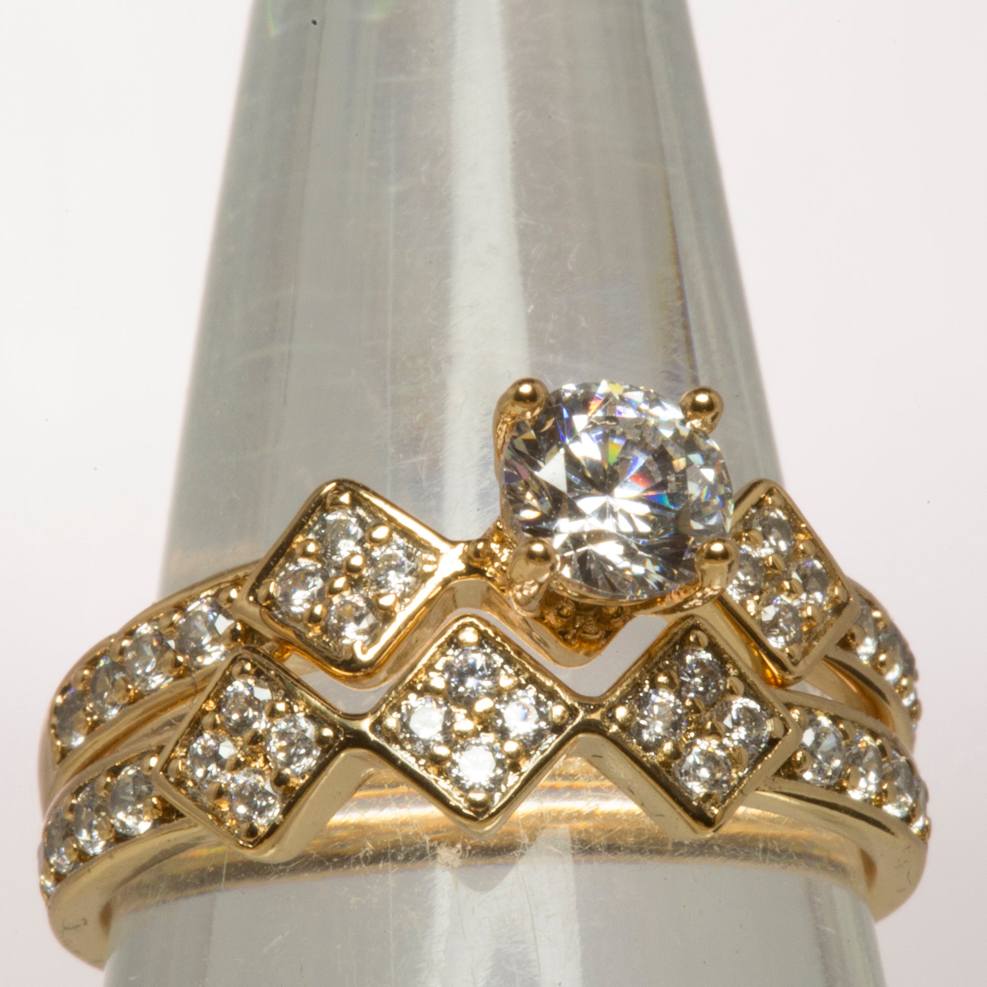 Arany tónusú Emporia Ötvözetű Gyűrű Fehér Emporia® Kristállyal 1 