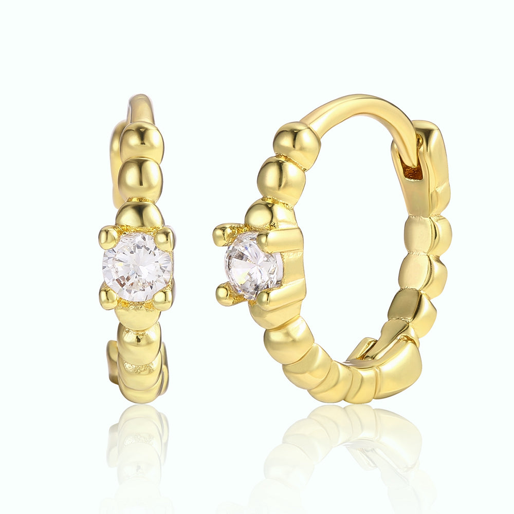 Arany tónusú Emporia Ötvözetű Fülbevaló Fehér Emporia® Kristállyal