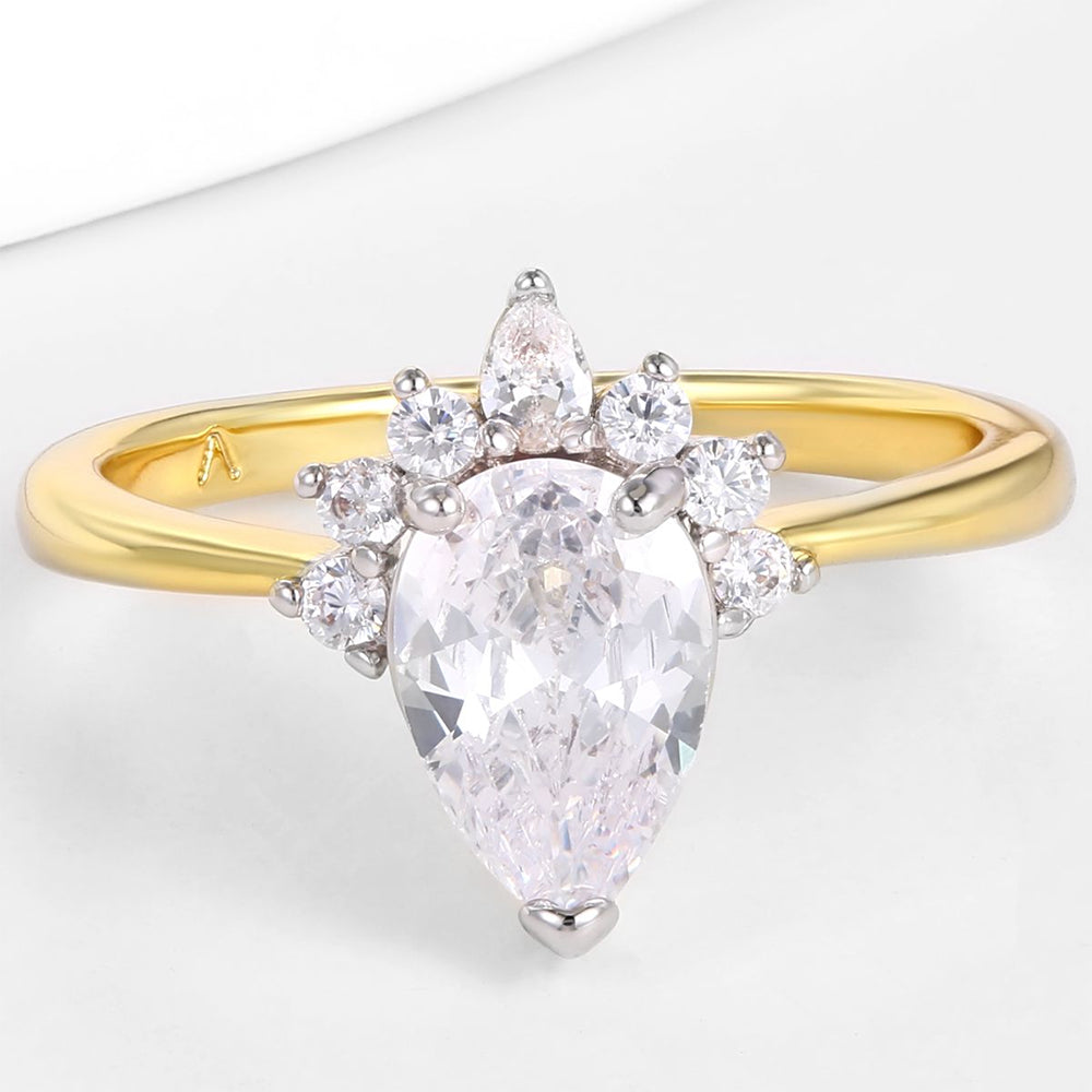 Arany tónusú Emporia Ötvözetű Gyűrű Fehér Emporia® Kristállyal 1 