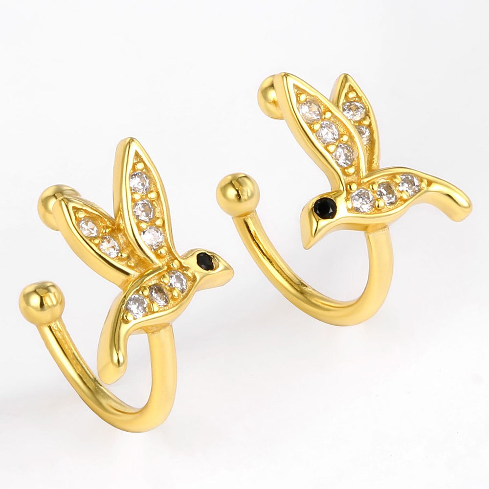 Arany tónusú Emporia Ötvözetű Fülbevaló Fehér Emporia® Kristállyal és Fekete Emporia® Kristállyal 1 