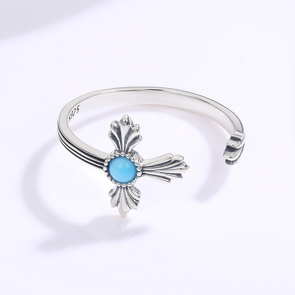 Arany tónusú Emporia Ötvözetű Gyűrű Kék Emporia® Kristállyal 1 