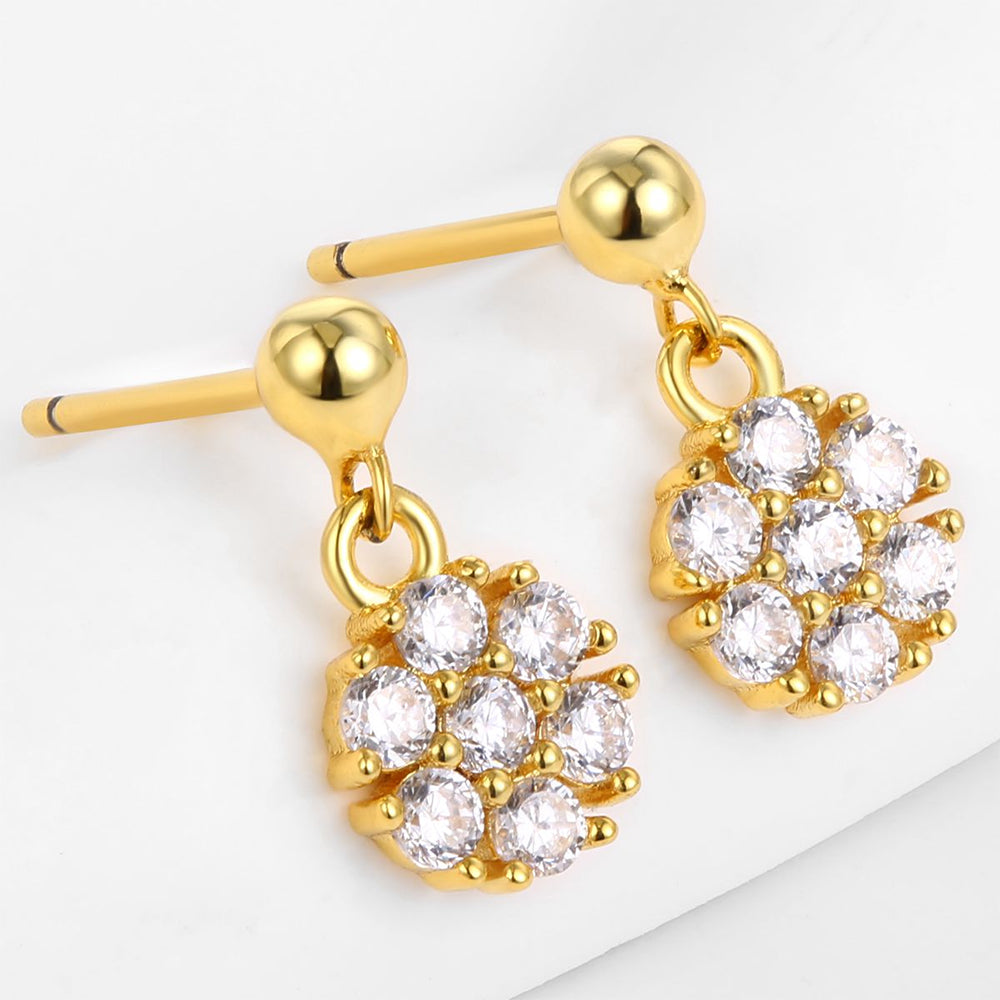 Arany tónusú Emporia Ötvözetű Fülbevaló Fehér Emporia® Kristállyal 1 