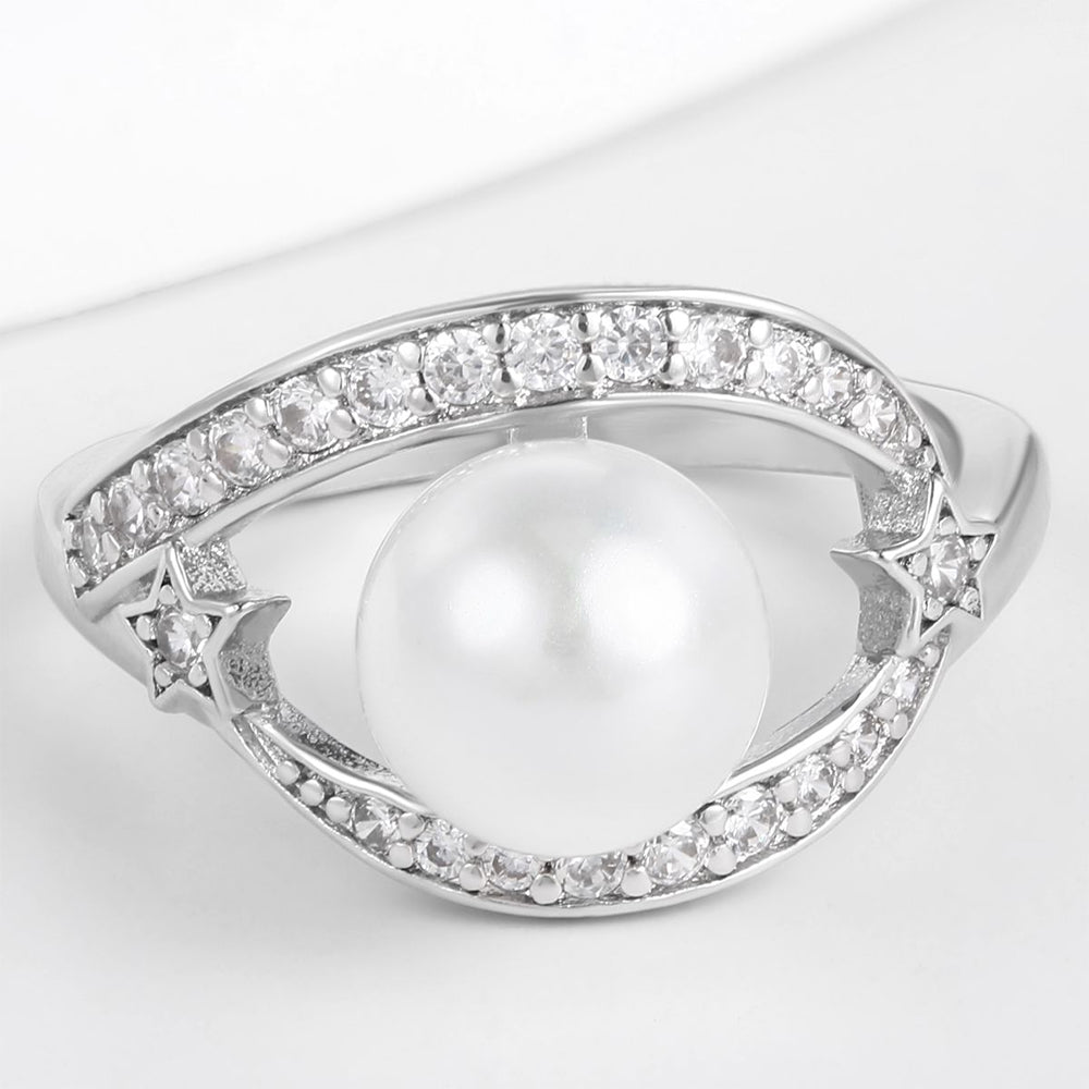 Arany tónusú Emporia Ötvözetű Gyűrű Fehér Emporia® Kristállyal 1 