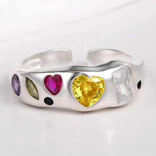 Arany tónusú Emporia Ötvözetű Gyűrű Vörös Emporia® Kristállyal és Sárga Emporia® Kristállyal