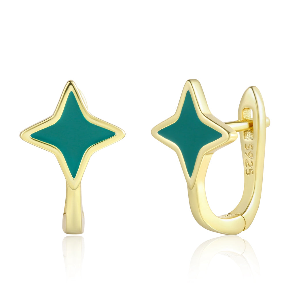 Arany tónusú Emporia Ötvözetű Fülbevaló Zöld Emporia® Kristállyal 1 