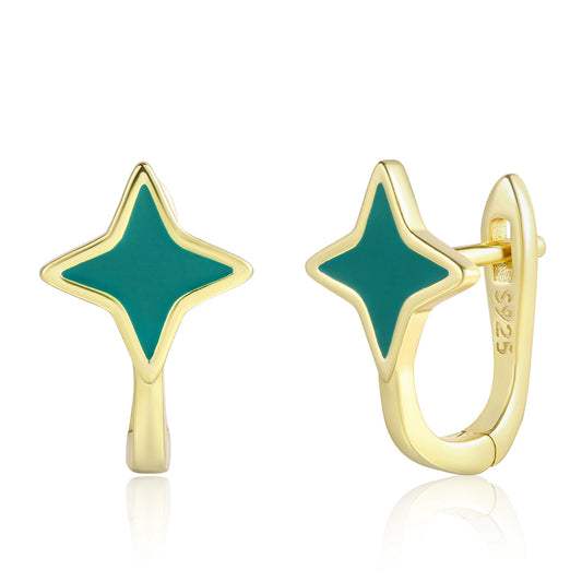 Arany tónusú Emporia Ötvözetű Fülbevaló Zöld Emporia® Kristállyal