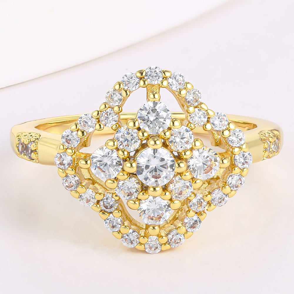 Arany tónusú Emporia Ötvözetű Gyűrű Fehér Emporia® Kristállyal