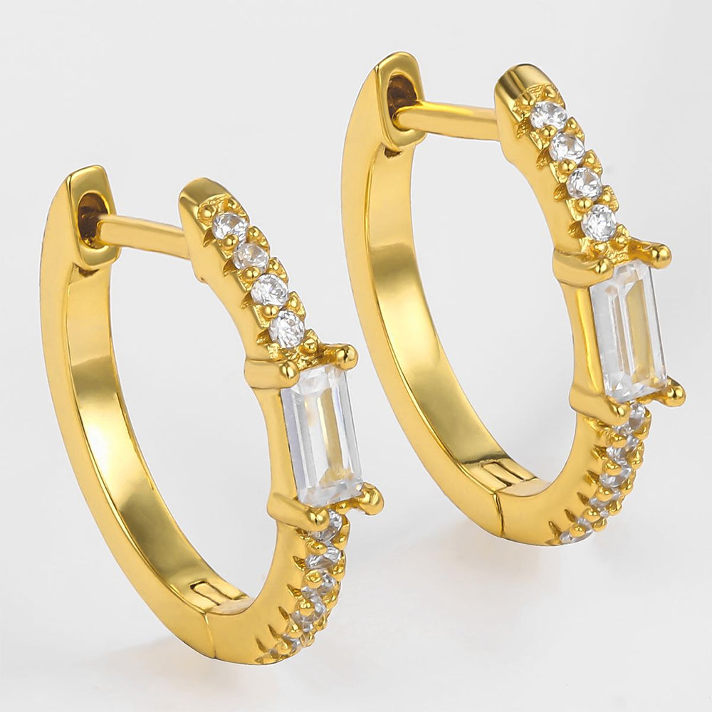 Arany tónusú Emporia Ötvözetű Fülbevaló Fehér Emporia® Kristállyal 1 