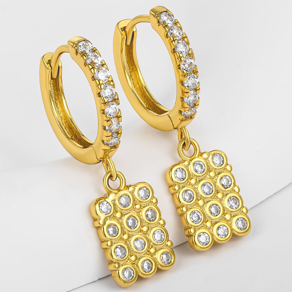 Arany tónusú Emporia Ötvözetű Fülbevaló Fehér Emporia® Kristállyal 1 