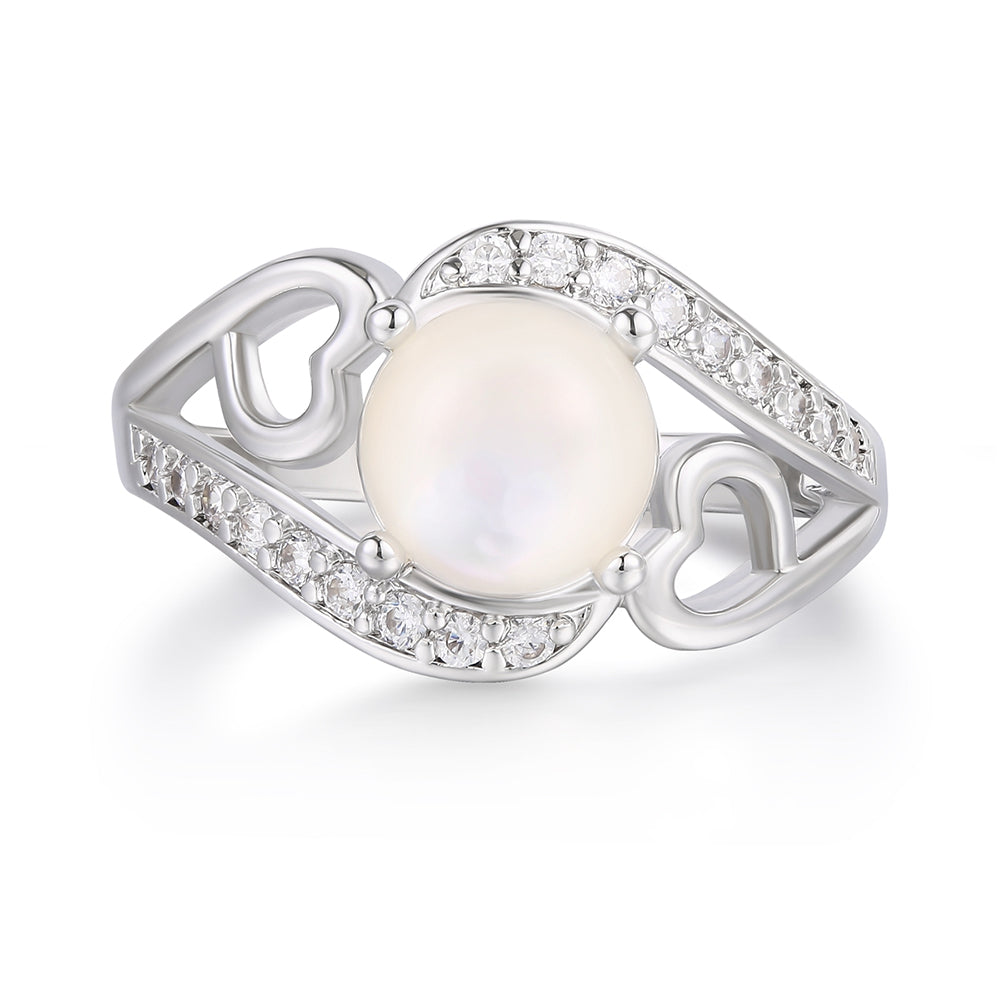 Arany tónusú Emporia Ötvözetű Gyűrű Fehér Emporia® Kristállyal és Tűzzománccal