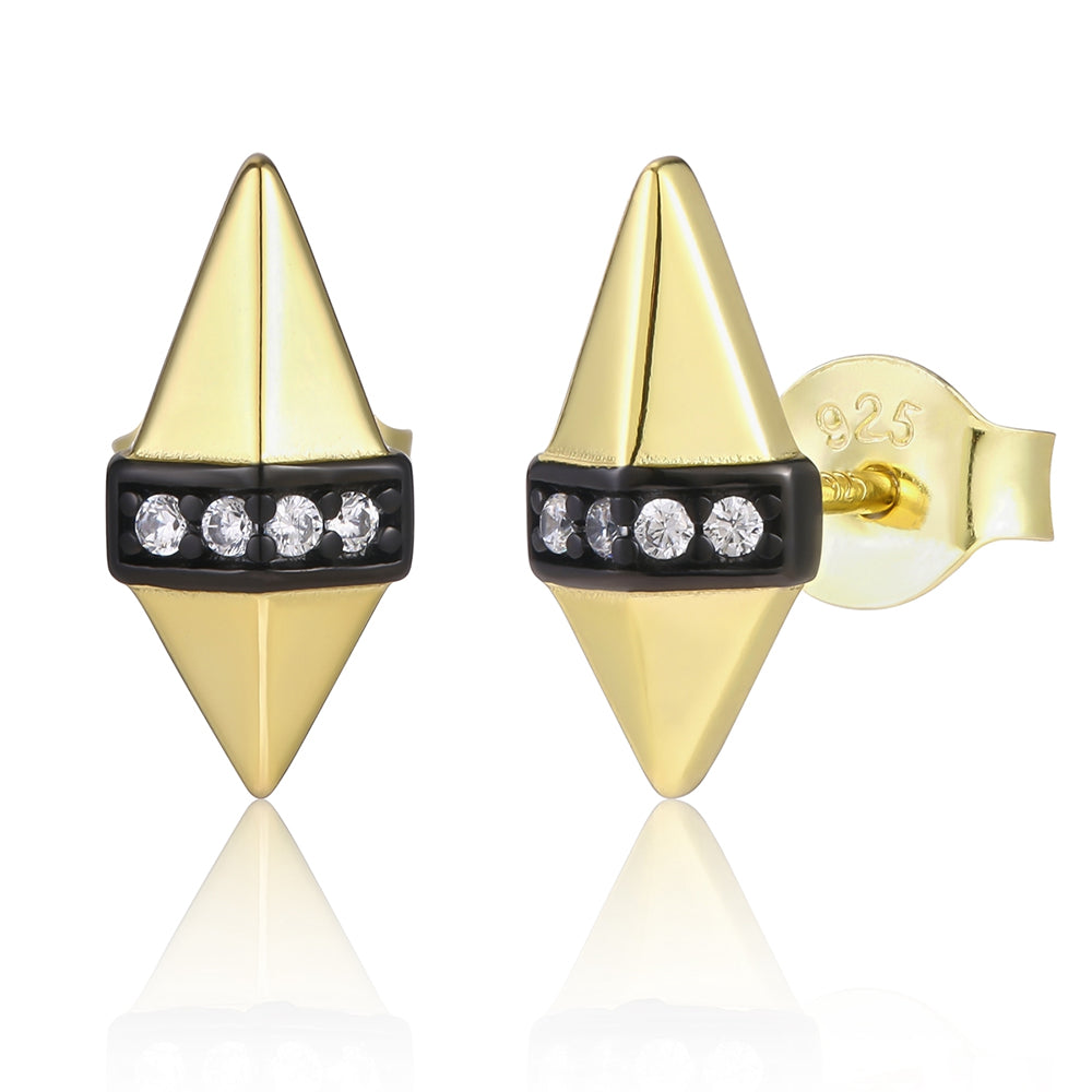 Arany tónusú Emporia Ötvözetű Fülbevaló Fehér Emporia® Kristállyal és Tűzzománccal 1 