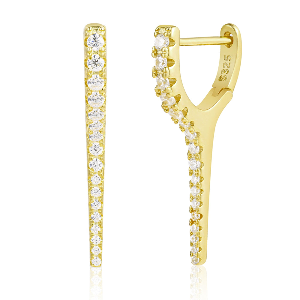 Arany tónusú Emporia Ötvözetű Fülbevaló Fehér Emporia® Kristállyal 1 