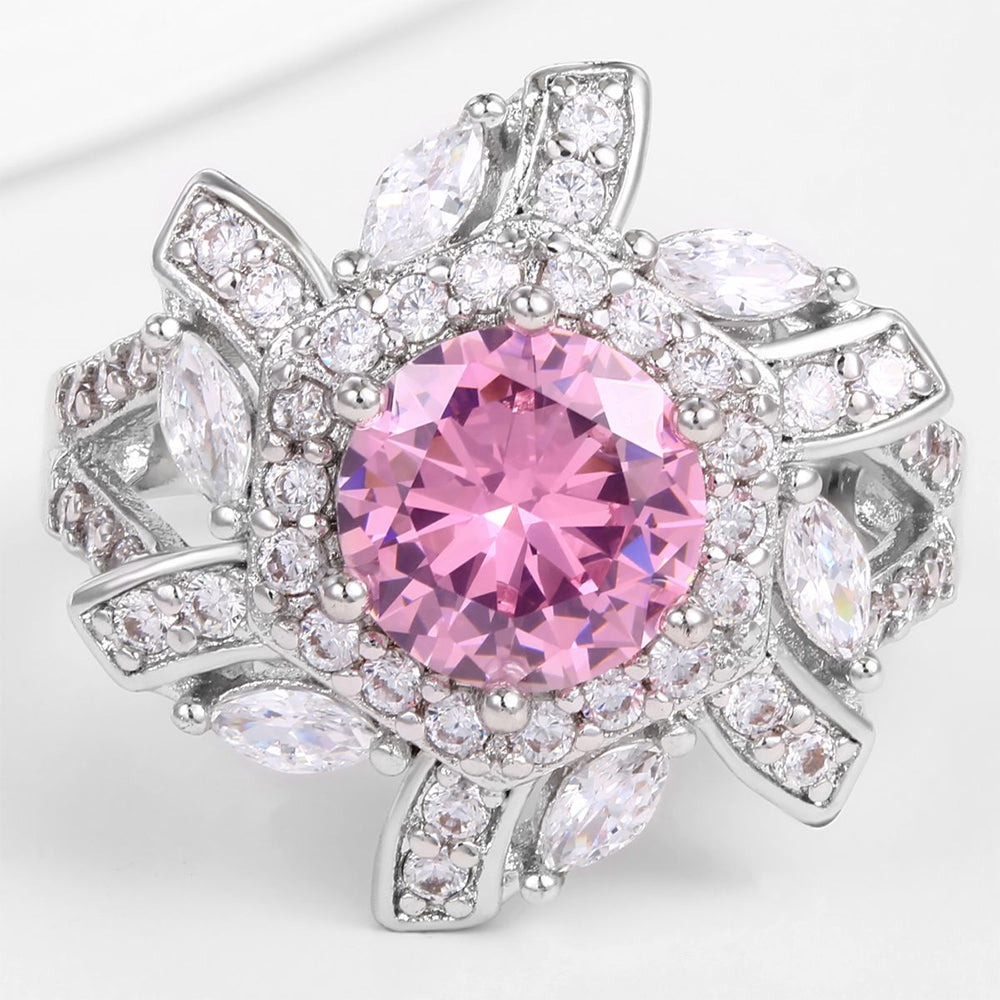 Arany tónusú Emporia Ötvözetű Gyűrű Rózsaszínű Emporia® Kristállyal és Fehér Emporia® Kristállyal 1 